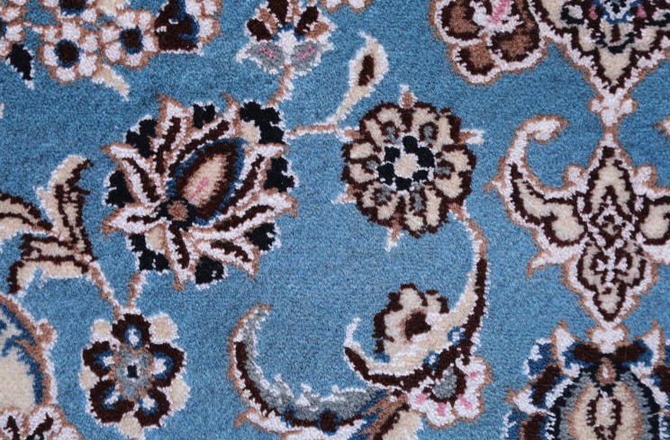 ペルシャ絨毯　水色の玄関マット6