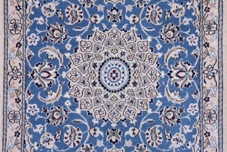 ペルシャ絨毯　青、ウール＆シルク4