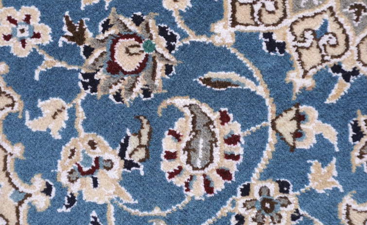ペルシャ絨毯　青、ウール＆シルク6