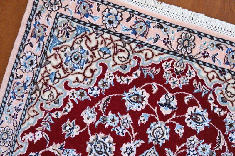 ペルシャ絨毯　ナイン産　赤　cp19697