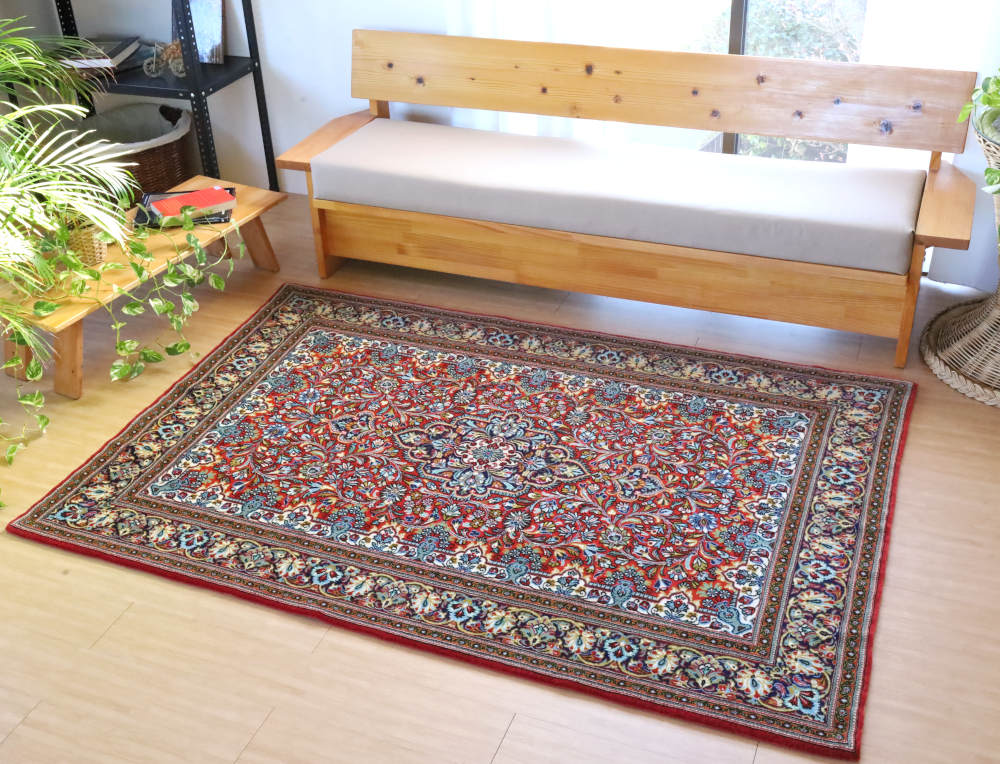 ペルシャ絨毯 イラン、クム産 198×137cm