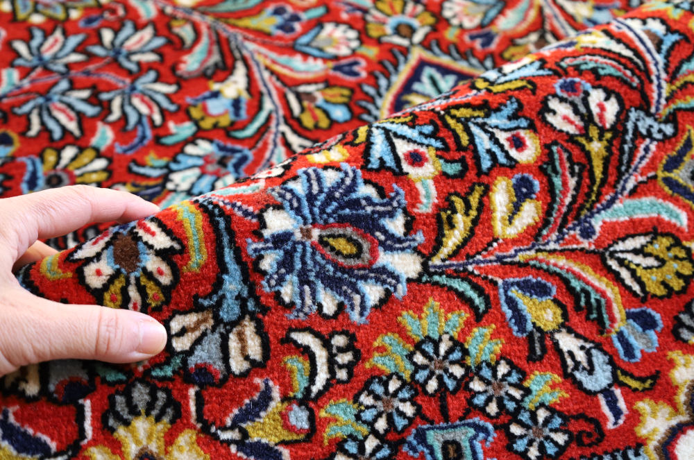 ペルシャ絨毯 イラン、クム産 198×137cm