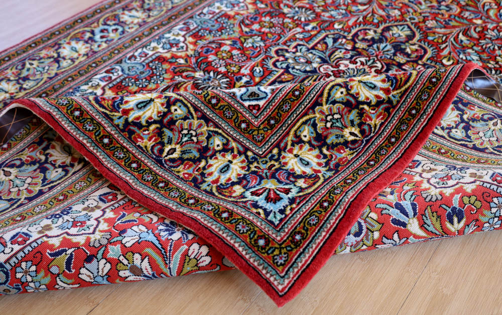 ペルシャ絨毯 イラン、クム産 198×137cm