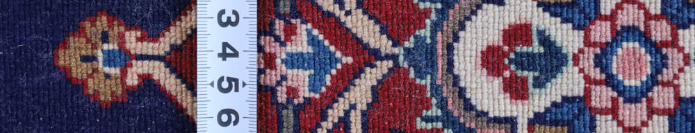 ビンテージペルシャ絨毯　玄関マット　イラン・サルーグ産 95×69cm ネイビー