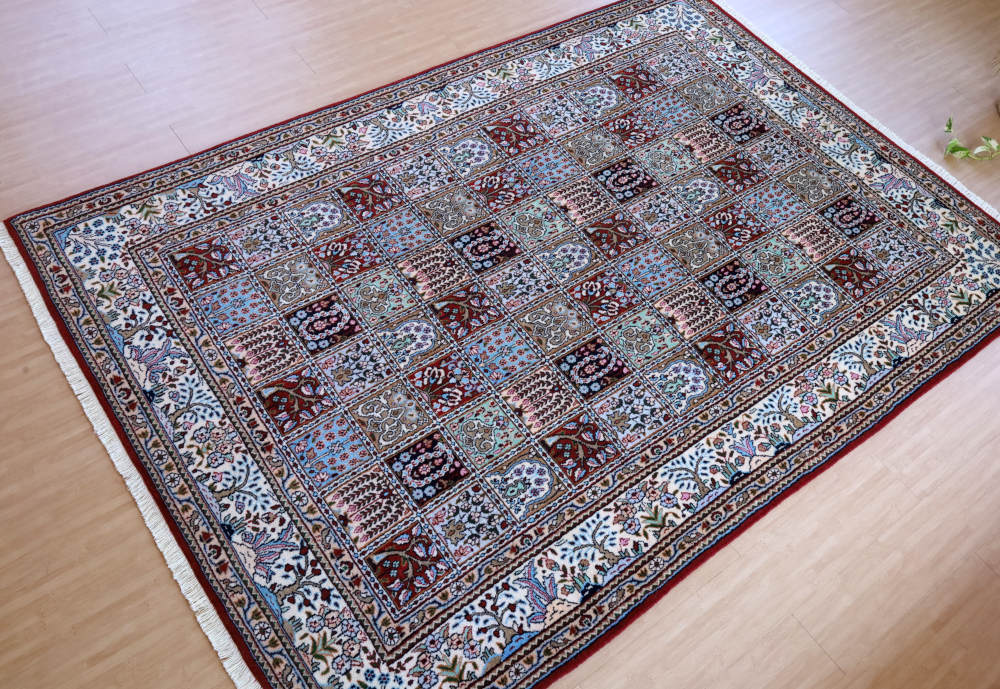 ペルシャ絨毯 イラン、ムード産 237×166cm ウール　パネル模様