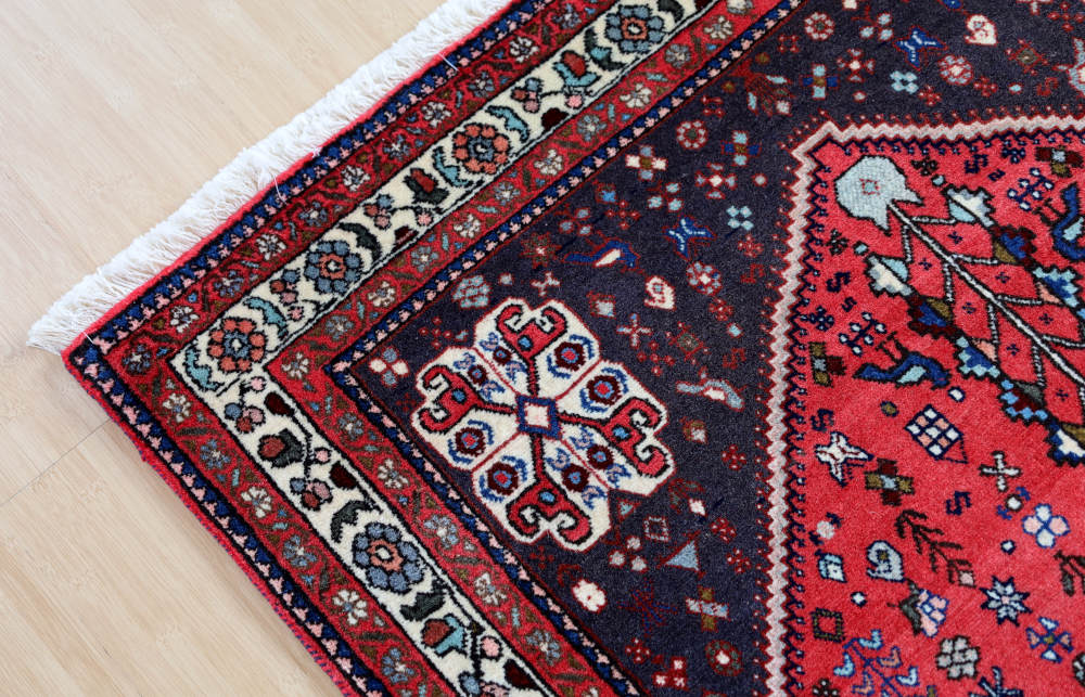ペルシャ絨毯 アバデ産 151×102cm 上部の角部分