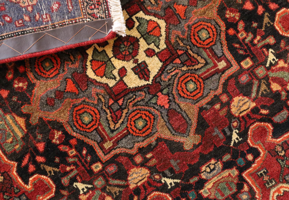 ペルシャ絨毯 イラン、ゴルトゥーグ産 204×135cm ウール　藍と茶