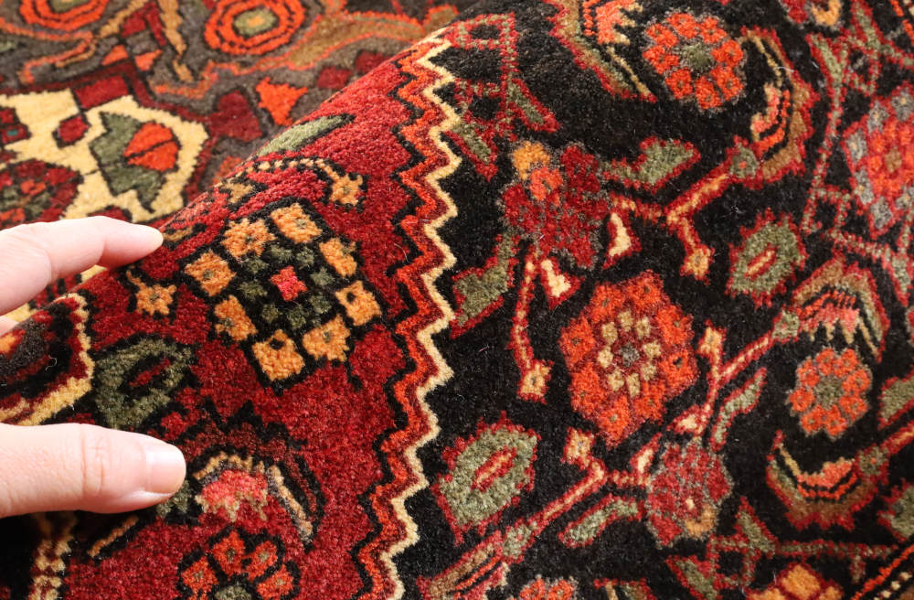 ペルシャ絨毯 イラン、ゴルトゥーグ産 204×135cm ウール　藍と茶