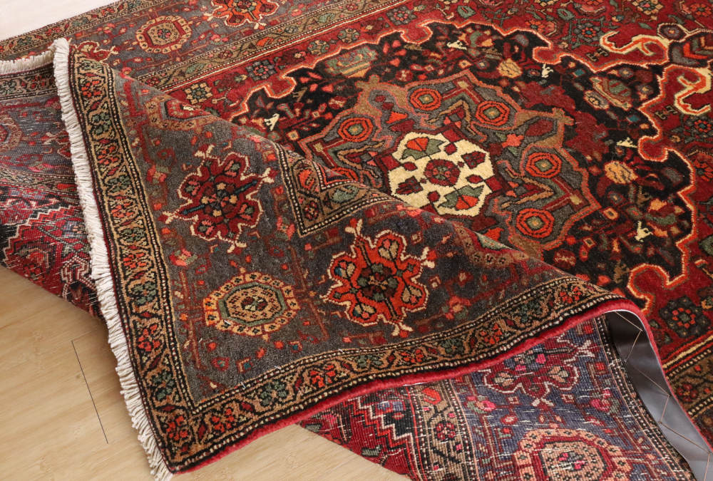 ペルシャ絨毯 イラン、ゴルトゥーグ産 204×135cm ウール　藍と茶