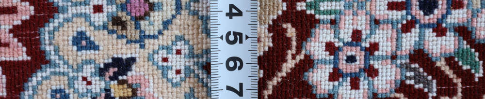 ペルシャ絨毯玄関マット イラン、ナイン産 89×62cm ウール＆シルク　ワインレッド