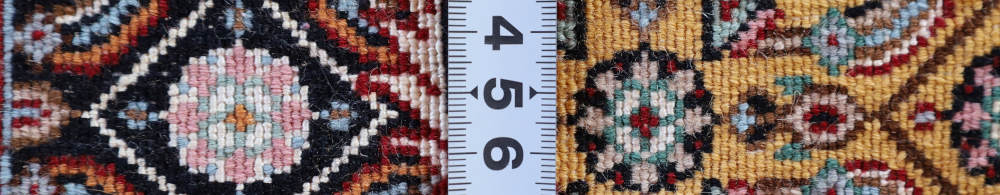 ペルシャ絨毯 イラン、ムード産 207×151cm ウール＆シルク　黄色