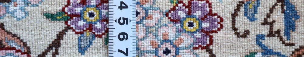 ペルシャ絨毯玄関マット イラン、ナイン産 91×63cm ウール＆シルク　白