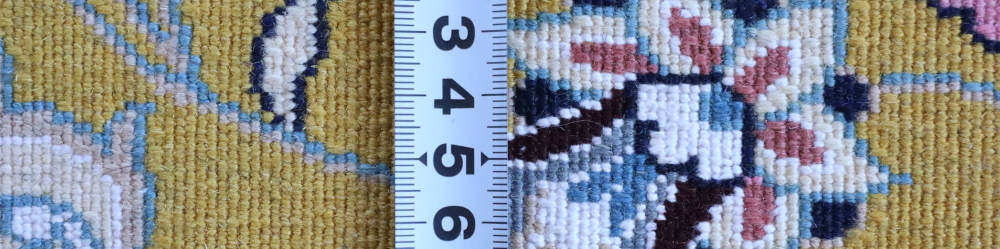 ペルシャ絨毯 ナイン産 147×103cm 黄色 用途例