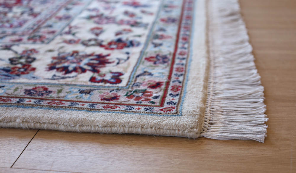 ペルシャ絨毯 イラン、マシャド産 242×180cm ウール　ネイビー