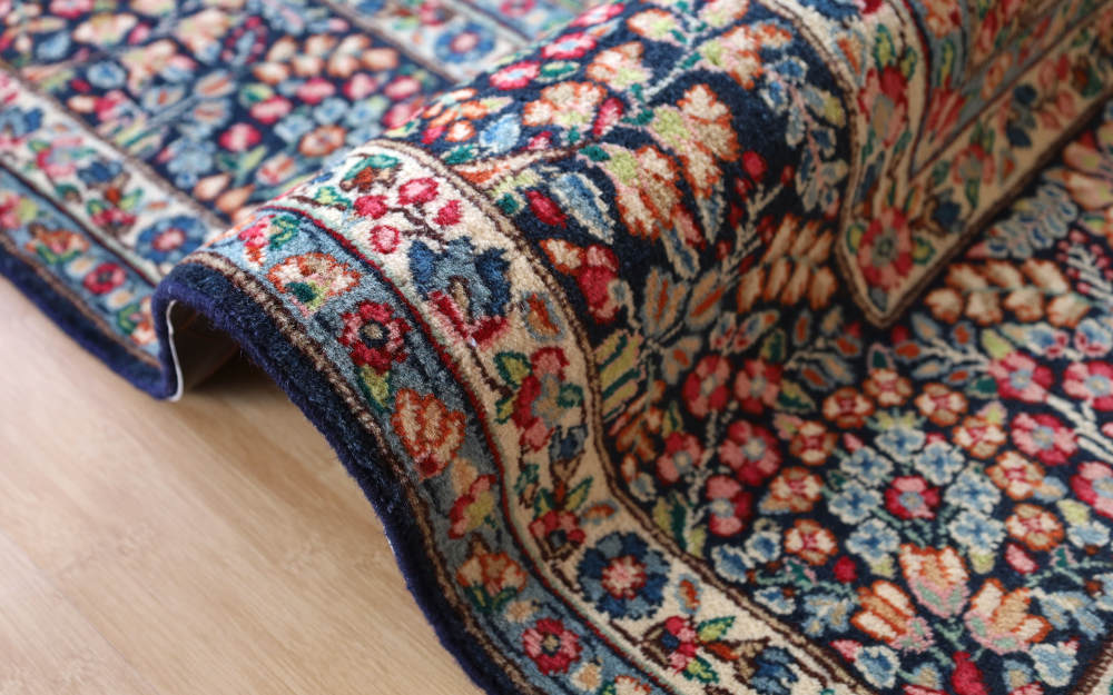 ペルシャ絨毯 イラン・ケルマン産 305×200cm ウール　ネイビー