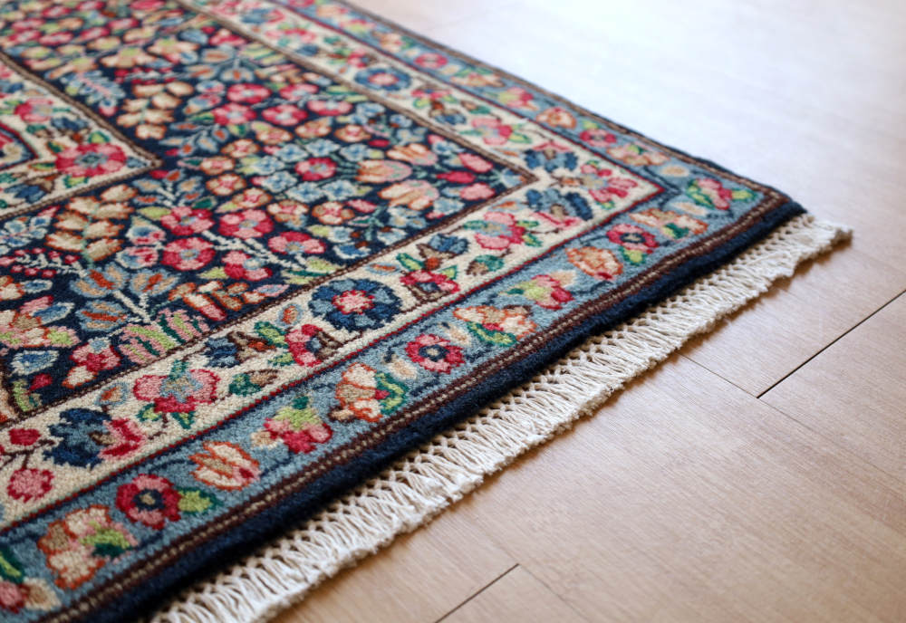 ペルシャ絨毯 イラン・ケルマン産 305×200cm ウール　ネイビー