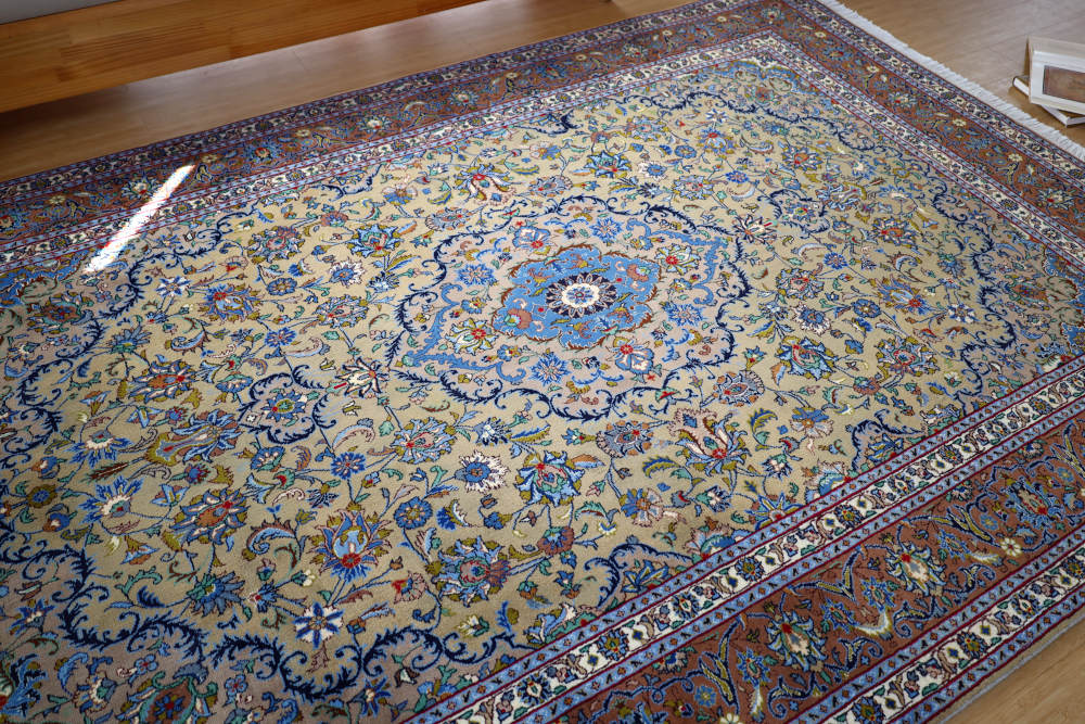 ペルシャ絨毯 イラン、カシャーン産 290×198cm 俯瞰図