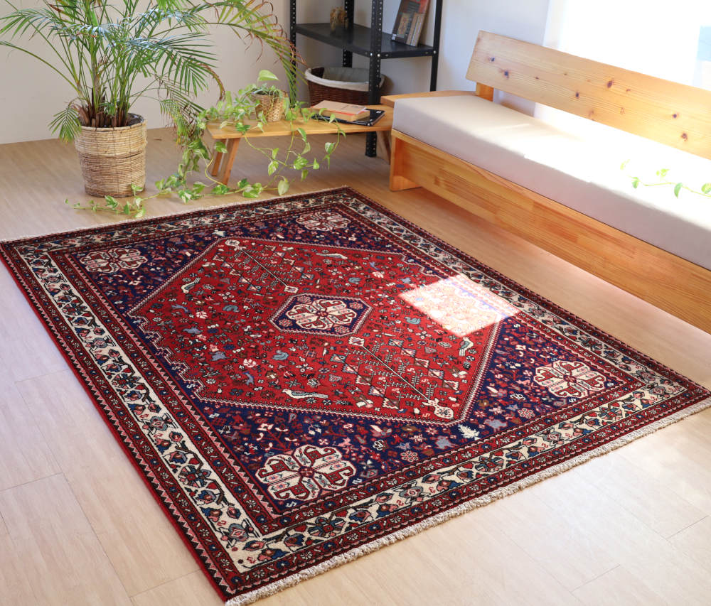 ペルシャ絨毯玄関マット イラン、アバデ産 202×154cm オールド／ヴィンテージの使用例