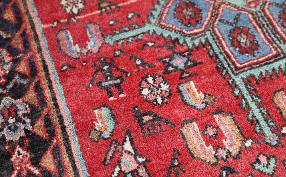 ペルシャ絨毯 イラン、ゴルトゥーグ産 212×142cm 縁の厚みの様子