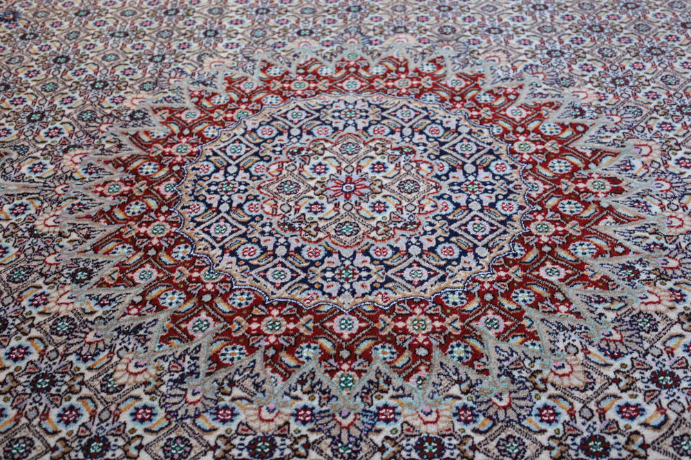 ペルシャ絨毯 イラン、ムード産 246×197cm メダリオン模様