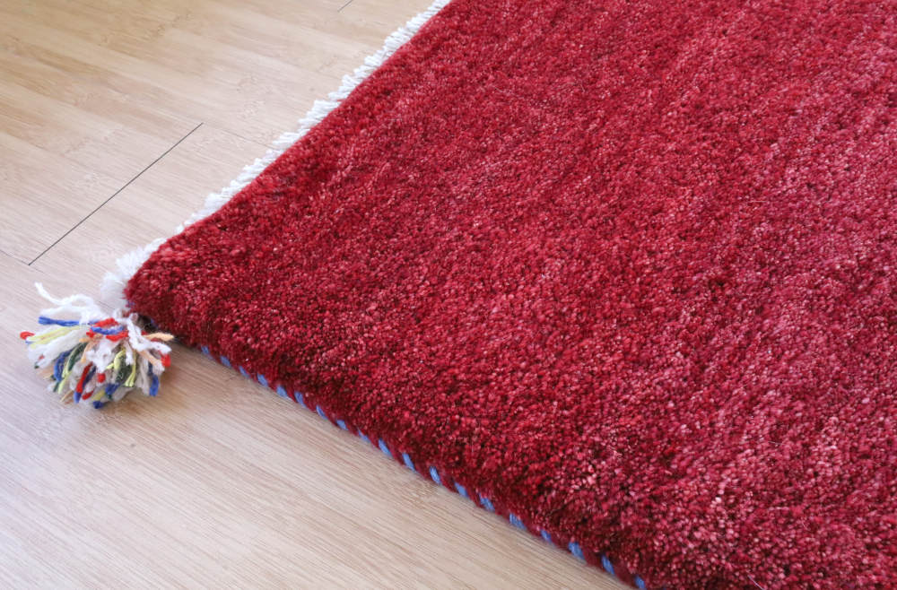 ギャッベ　玄関マットサイズ　95×56cm　赤