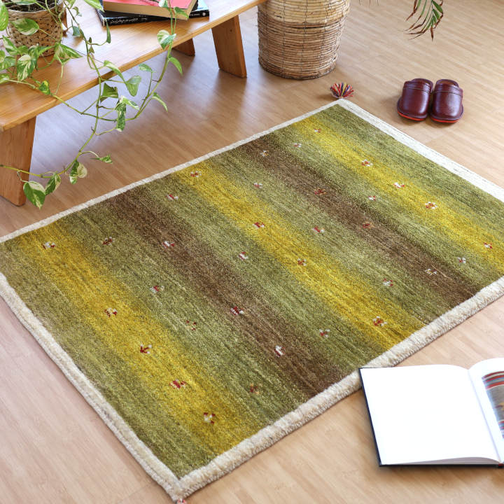 ファイン・ギャッベ大きめ玄関マット（カシュクリ）　123×83cm
