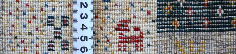 ギャッベ　124×81cm　アイボリー×ミックス