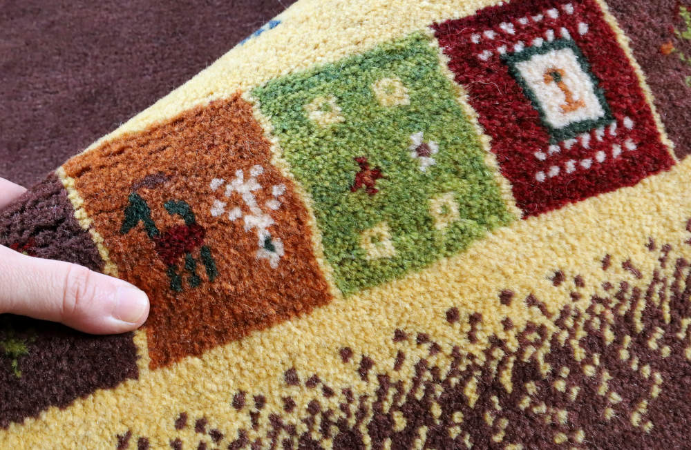 ペルシャギャッベ（正方形）201×201cm　cg20909　柄の様子