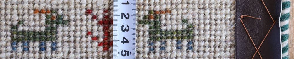 ギャッベ　玄関マットサイズ　93×62cm　ナチュラル・アイボリー