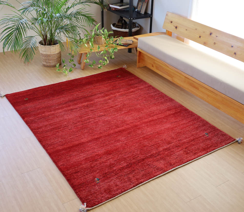 ギャッベ イラン産 197×156cm cg21336 正面から見たところ