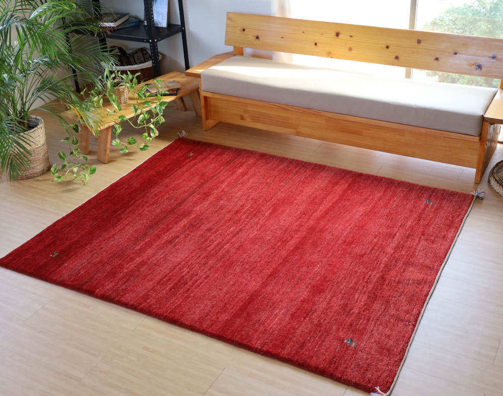 ギャッベ イラン産 197×156cm cg21336 全体写真