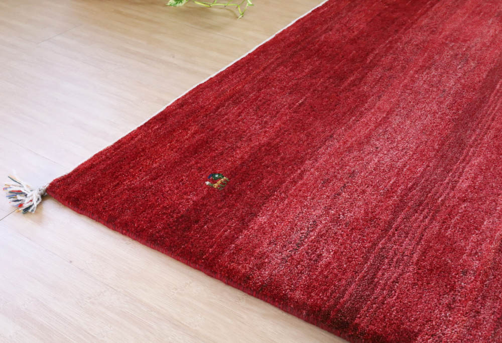 ギャッベ イラン産 197×156cm cg21336 横から見たところ