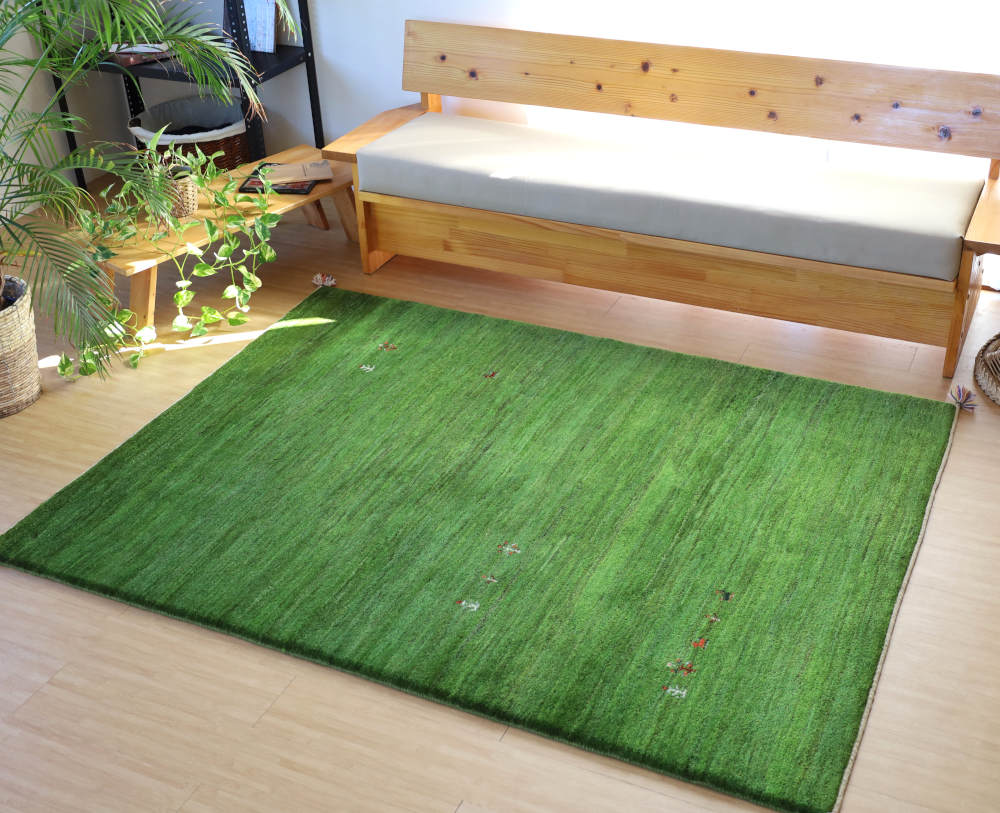 ギャッベ　イラン産　200×149cm　cg21337　全体写真