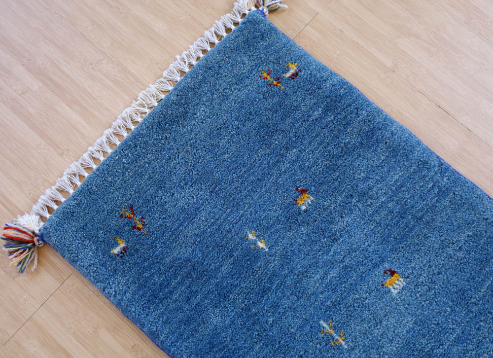 ギャッベ　143×53cm　水色