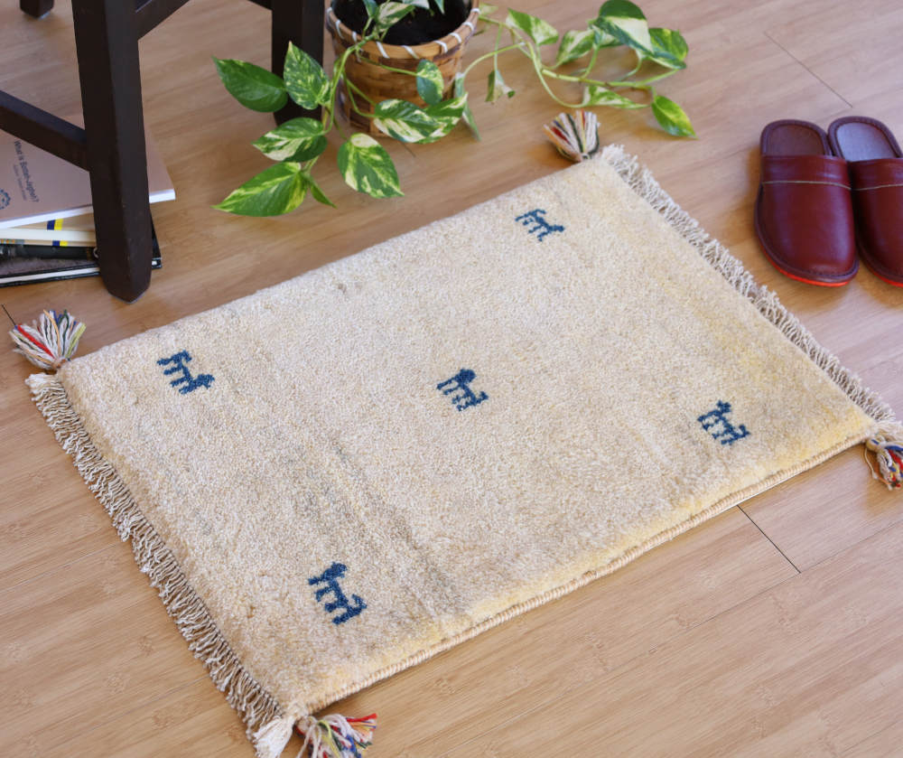 ギャッベミニマット　ナチュラルカラー　62×43cm
                        