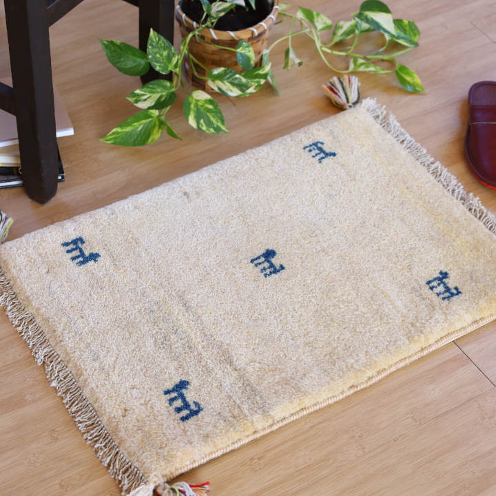 ギャッベミニマット　62×43cm　ナチュラル