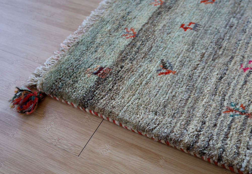 ギャッベ　玄関マットサイズ　91×59cm　淡色