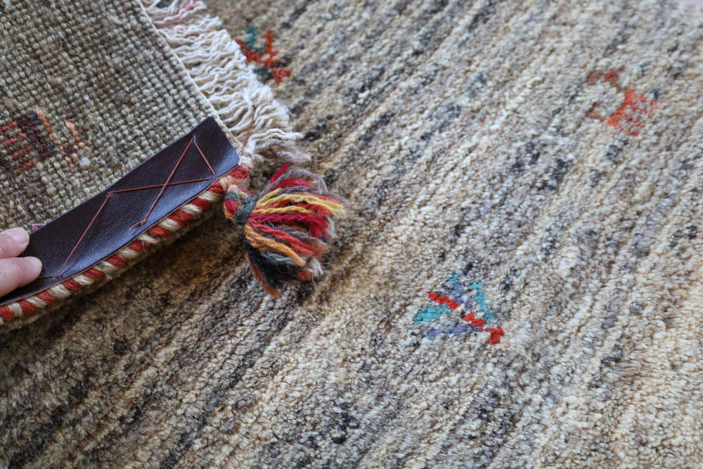 ギャッベ　玄関マットサイズ　91×59cm　淡色