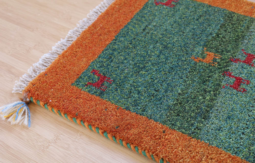 ギャッベ玄関マット（幅80cm） イラン産 手織り 70×51cm cg21498