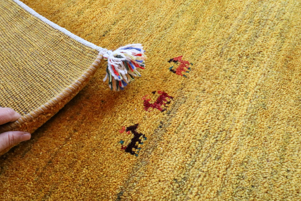 ペルシャギャッベ 　233×171cm　cg21607　端や裏面、近くから見た様子