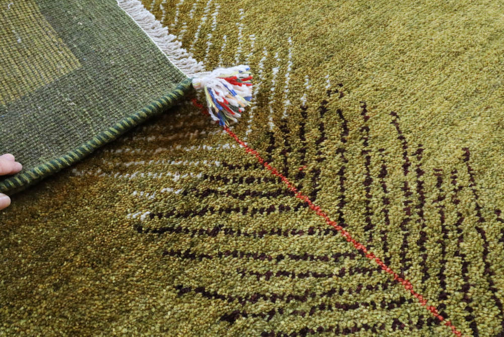 ギャッベ イラン・カシュガイ族 緑 180×124 cg21610