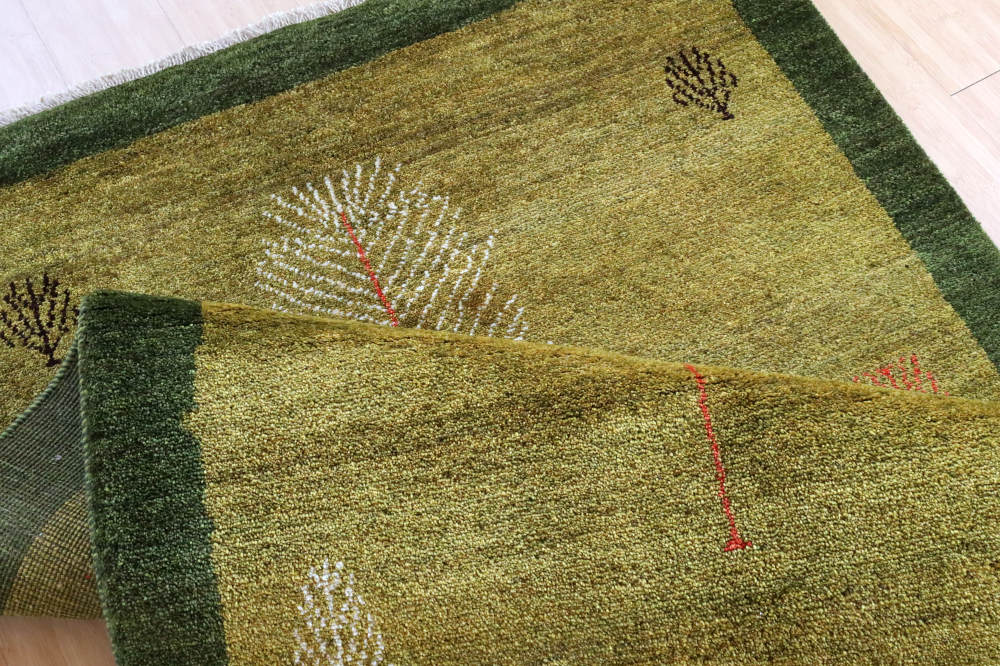 ギャッベ イラン・カシュガイ族 緑 180×124 cg21610