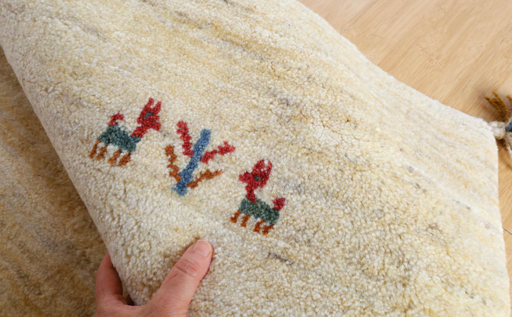 ギャッベ　イラン産　200×149cm　cg21614　毛足の雰囲気