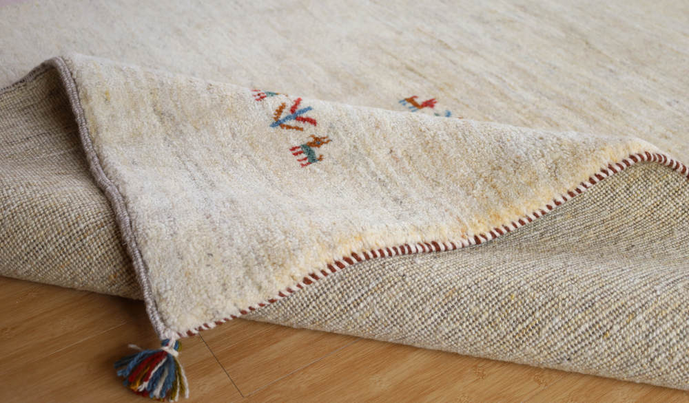 ギャッベ　イラン産　200×149cm　cg21614　モチーフのアップ