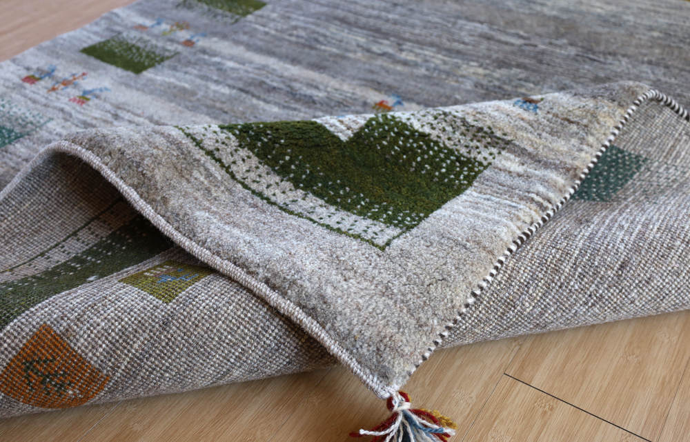 ギャッベ　イラン産　197×151cm　cg21615　モチーフのアップ