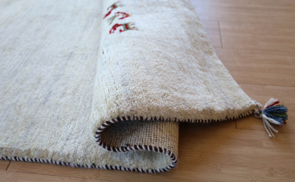 ギャッベ　イラン産　215×157cm　cg21616　毛足の表情や質感