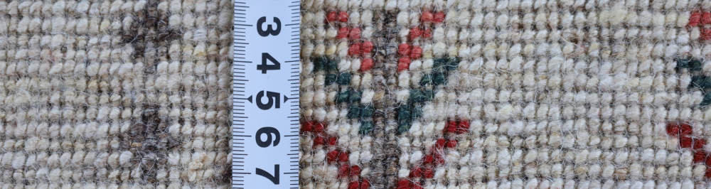 ギャッベ　イラン産　253×208cm　cg21618　裏面の織り目の様子