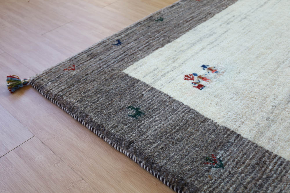 ギャッベ　イラン産　197×150cm　cg21619　部分写真