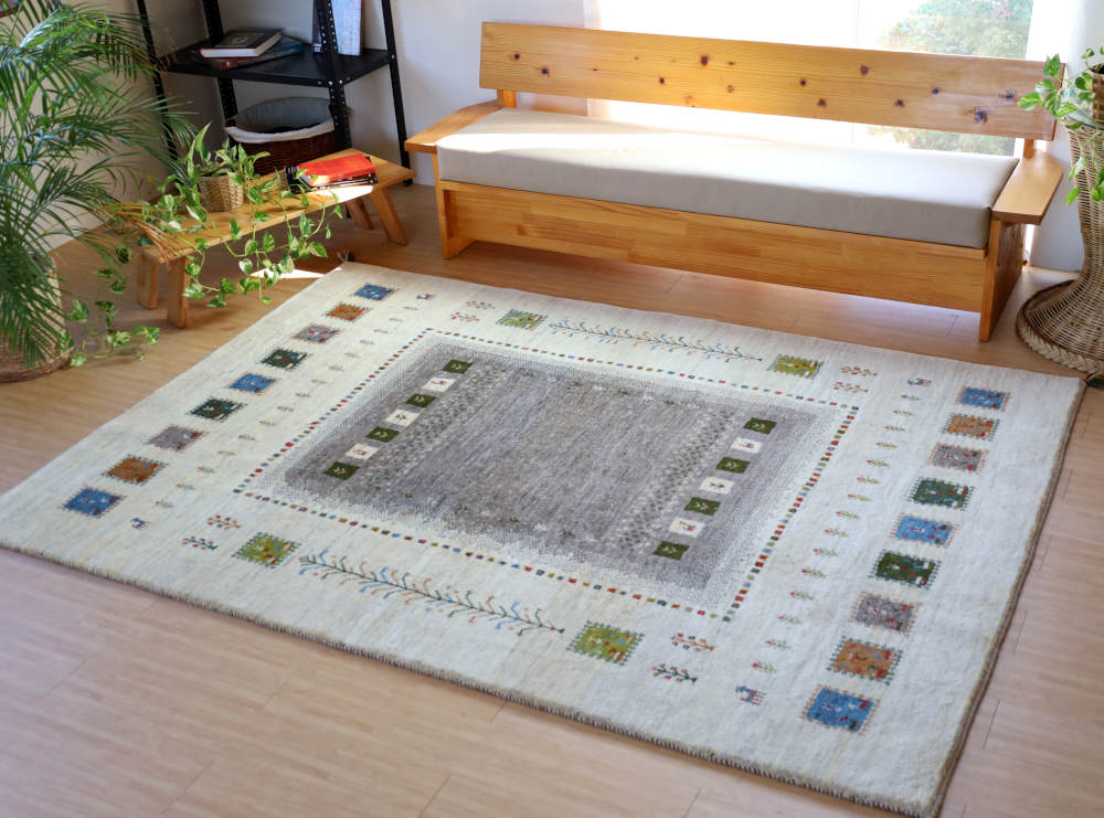 ギャッベ　イラン産　248×174cm　cg21622　全体写真