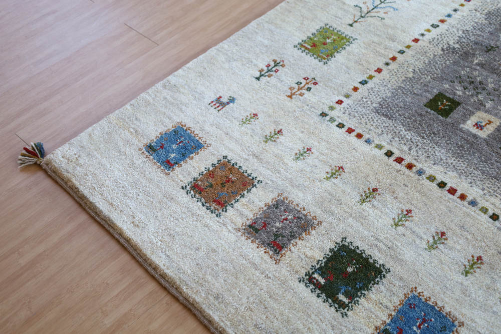 ギャッベ　イラン産　248×174cm　cg21622　部分写真